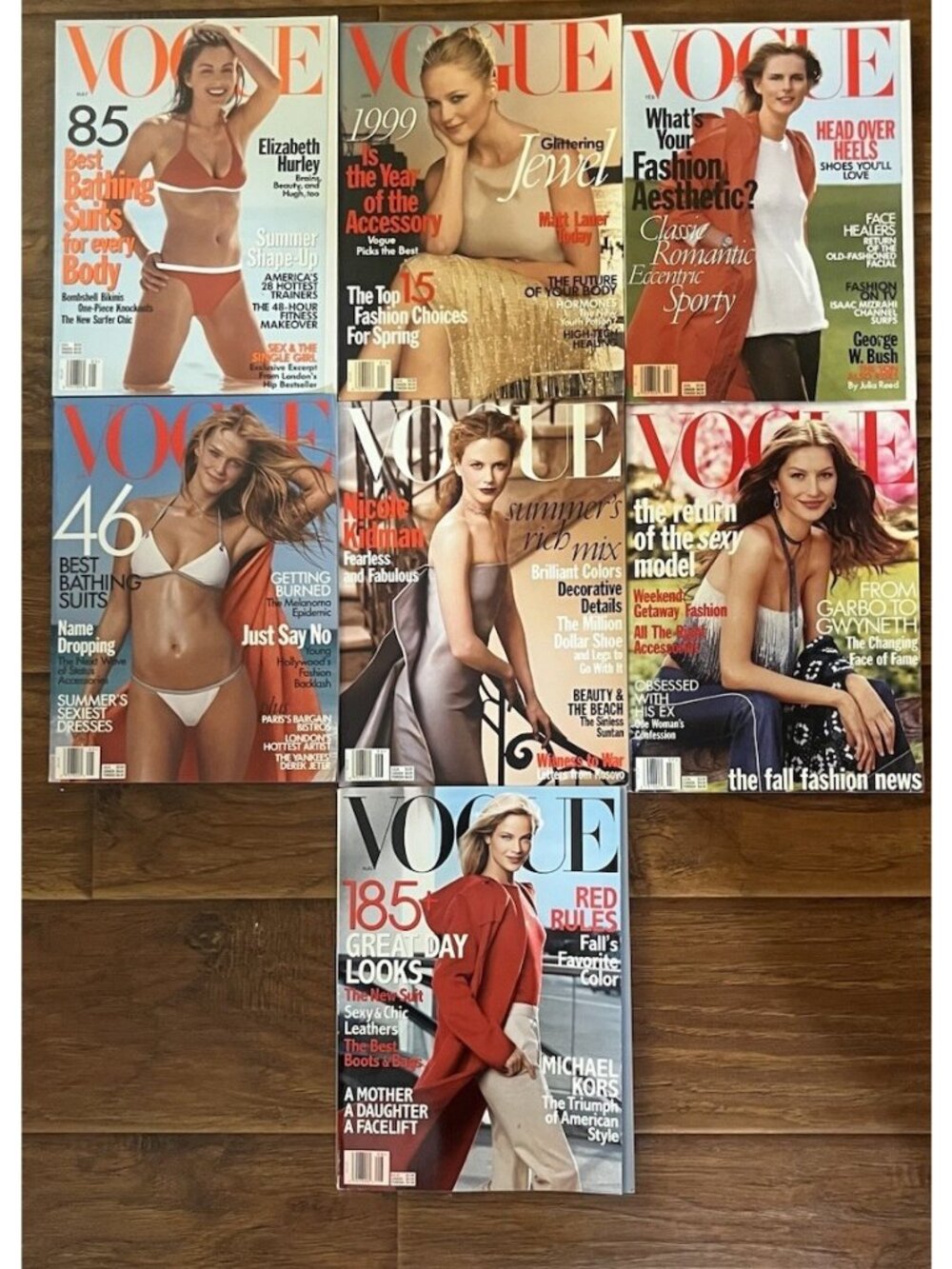 Vintage Lot of 7 1990s! VOGUE Fashion Magazine Collector Set